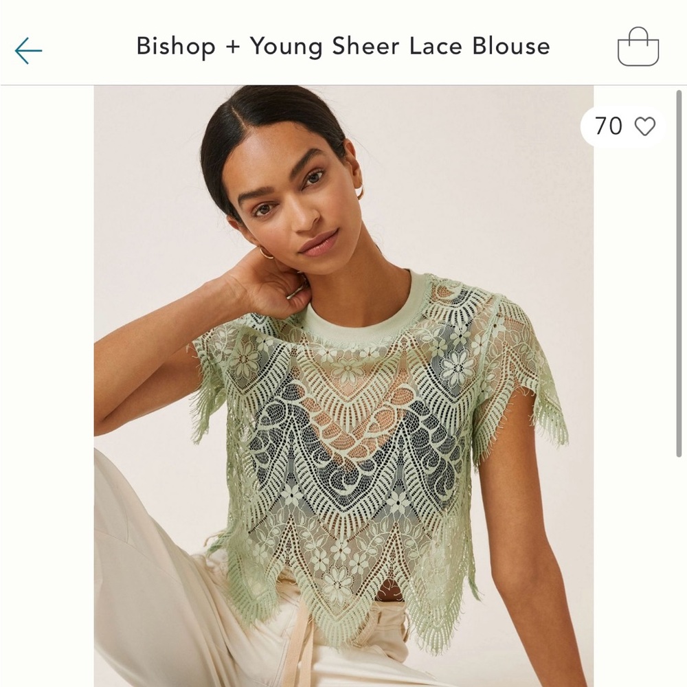Bishop + Young Sheer Lace Blouse NWT